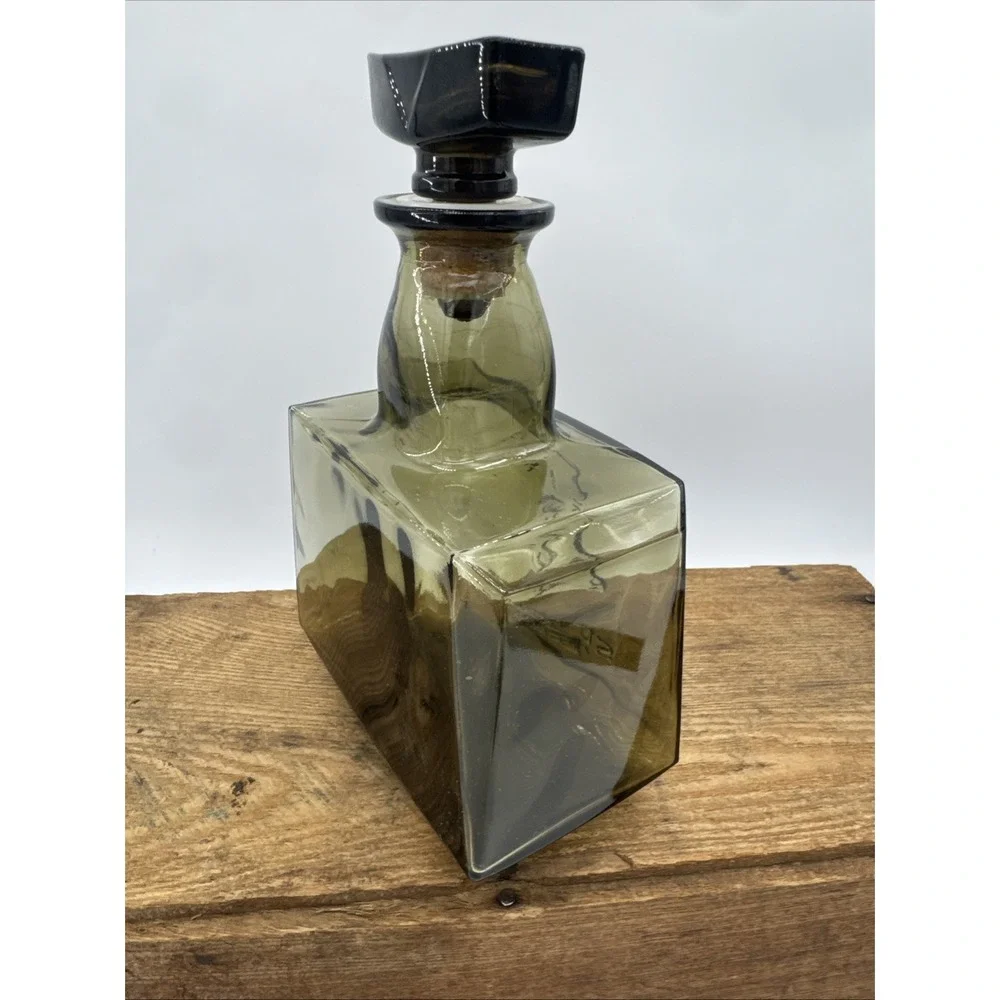 Old Whisky Suntory Royal Japan Glass Liquor Bottle Decanter EMPTY Barware VTG